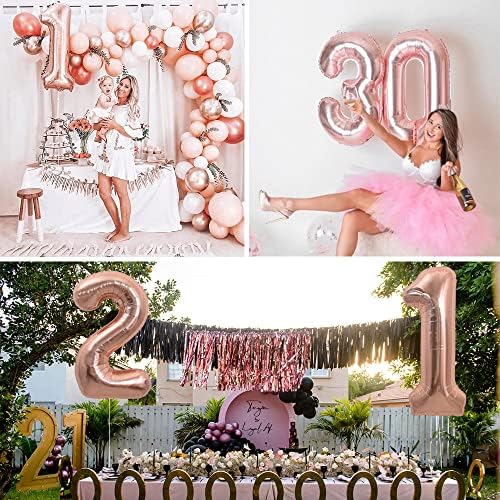 TONIFUL 40-Inch Rose Gold Number Balloon 1