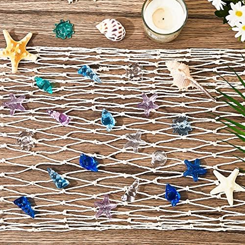 Tudomro Mermaid Fishing Net Table Runner for Party Decor