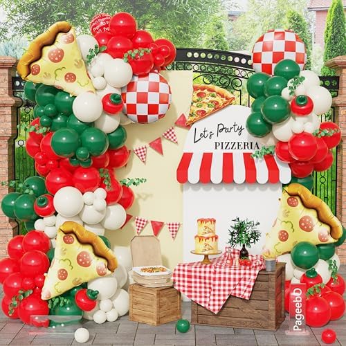 PageebO Pizza Party Decorations 150PCS Balloons Kit