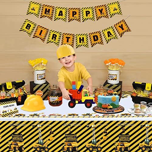 4 Pack Construction Themed Birthday Tablecloths