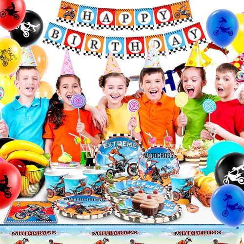 Dirt Bike Birthday Party Decor Supplies Set