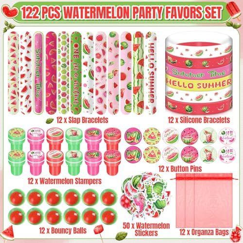 Tondiamo 122 Pcs Watermelon Party Favors Bulk Set