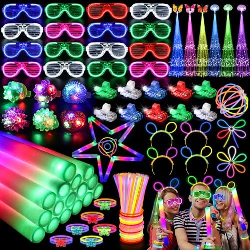 170PCS Glow in the Dark Party Supplies for Kids and Adults