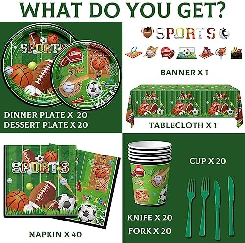 Dydamud Sports Party Decorations 142pcs for 20 Guests