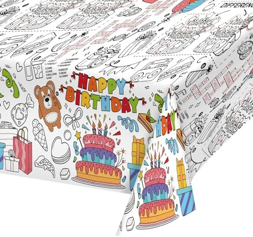 Gatherfun Happy Birthday Tablecloth 54x88 Inches