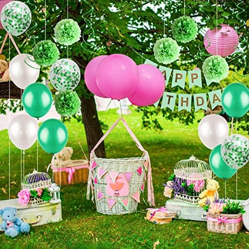 Green Birthday Decorations Kit - Happy Birthday Balloons and Party Supplies