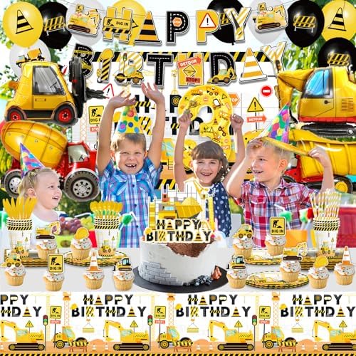 Construction Birthday Decorations 143 PCS Party Supplies