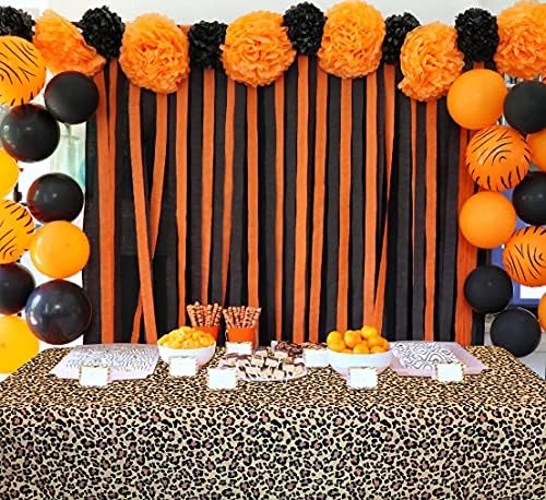 5Pcs Leopard Animal Print Table Covers for Jungle Safari Party