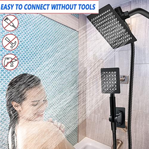 Wosaisius Matte Black Dual Shower Head Combo