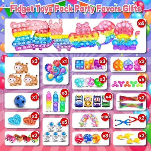1000 Pcs Fidget Party Favor Toys Pack for Kids
