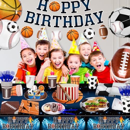Sports Birthday Party Decorations Serve 24 Set