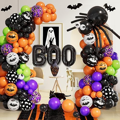Halloween Balloon Garland Arch Kit with BOO Foil Balloons