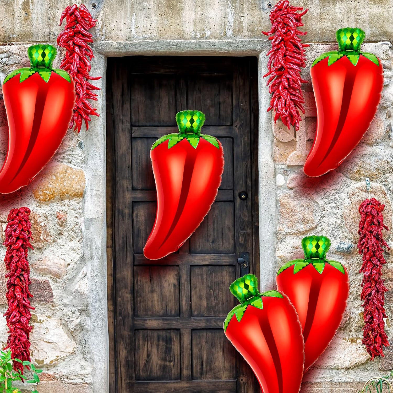 12 Pcs Chili Shaped Foil Balloons for Mexican Fiesta Decorations